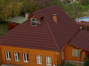 Фото крыши из красного ондулина черепица