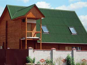 Фото крыши из зеленого ондулина